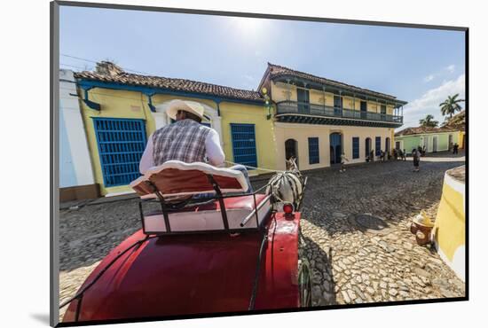 A horse-drawn cart known locally as a coche in Plaza Mayor, Trinidad, UNESCO World Heritage Site, C-Michael Nolan-Mounted Photographic Print
