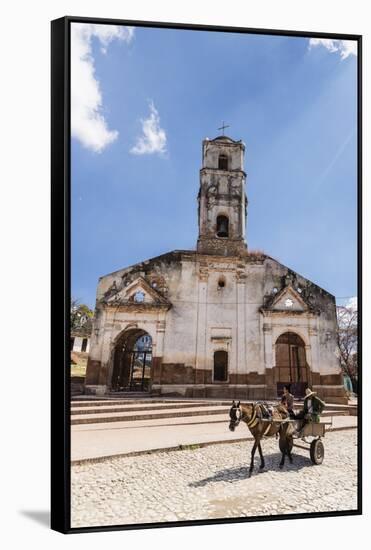 A horse-drawn cart known locally as a coche, Trinidad, UNESCO World Heritage Site, Cuba, West Indie-Michael Nolan-Framed Stretched Canvas