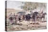 A Horse Drawn Public Diligence, or Coach, of the 17th Century with Mounted Escort, 1886-Armand Jean Heins-Stretched Canvas