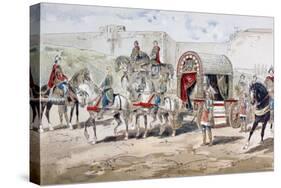A Horse-Drawn Royal Coach of the 9th Century, 1886-Armand Jean Heins-Stretched Canvas