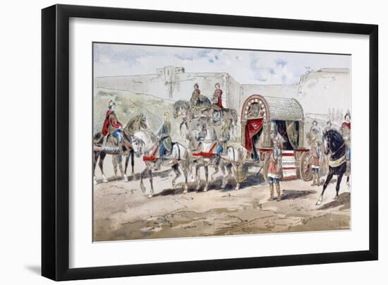 A Horse-Drawn Royal Coach of the 9th Century, 1886-Armand Jean Heins-Framed Giclee Print