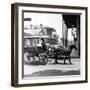 A Horse-Drawn Vegetable Cart Travels Through a Quiet Section of the French Quarter-null-Framed Photographic Print