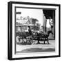 A Horse-Drawn Vegetable Cart Travels Through a Quiet Section of the French Quarter-null-Framed Photographic Print