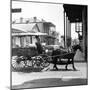 A Horse-Drawn Vegetable Cart Travels Through a Quiet Section of the French Quarter-null-Mounted Photographic Print