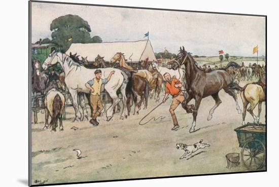 A Horse Fair... 'There Was a Great Deal of Bargaining, Running Up, and Beating Down'-Cecil Aldin-Mounted Giclee Print