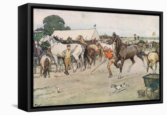 A Horse Fair... 'There Was a Great Deal of Bargaining, Running Up, and Beating Down'-Cecil Aldin-Framed Stretched Canvas