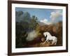 A Horse Frightened by a Lion, 1770-George Stubbs-Framed Giclee Print