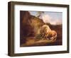 A Horse Frightened by a Lion, c.1790-5-George Stubbs-Framed Premium Giclee Print