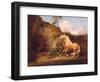 A Horse Frightened by a Lion, c.1790-5-George Stubbs-Framed Premium Giclee Print