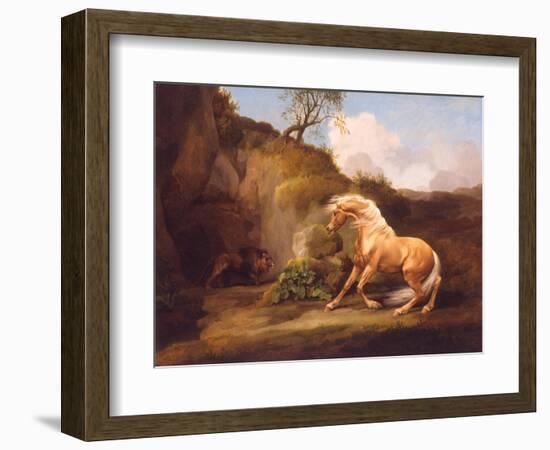 A Horse Frightened by a Lion, c.1790-5-George Stubbs-Framed Giclee Print