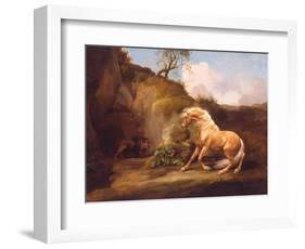 A Horse Frightened by a Lion, c.1790-5-George Stubbs-Framed Giclee Print