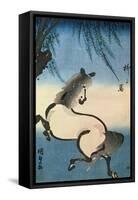 A Horse Galloping under a Willow Tree-Utagawa Kunisada-Framed Stretched Canvas