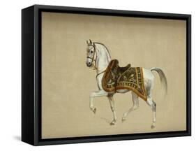 A Horse in Ceremonial Saddlecloth - the Mount of the Marquess Clanricade-Richard Barrett Davis-Framed Stretched Canvas