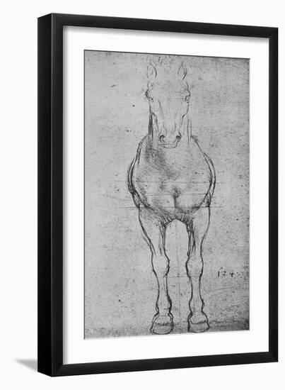 'A Horse Seen from the Front', c1480 (1945)-Leonardo Da Vinci-Framed Giclee Print