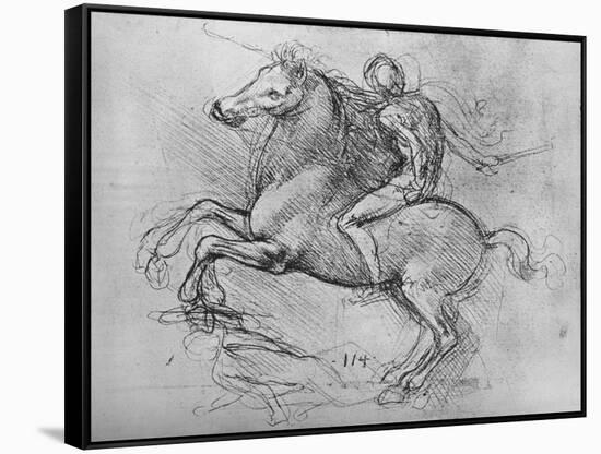 'A Horseman Trampling on a Fallen Foe', c1480 (1945)-Leonardo Da Vinci-Framed Stretched Canvas