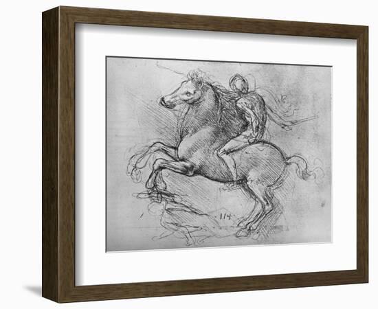 'A Horseman Trampling on a Fallen Foe', c1480 (1945)-Leonardo Da Vinci-Framed Giclee Print