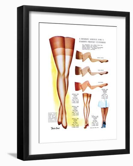 A Hosiery Service for Fashion Frocks' Customer-Fashion Frocks-Framed Art Print