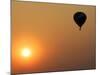 A Hot-Air Balloon Flies Over the Peremilovo Village-null-Mounted Photographic Print