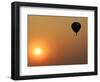 A Hot-Air Balloon Flies Over the Peremilovo Village-null-Framed Photographic Print