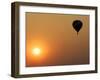 A Hot-Air Balloon Flies Over the Peremilovo Village-null-Framed Photographic Print