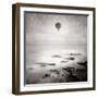 A Hot Air Balloon Floating Above the Sea-Trigger Image-Framed Photographic Print