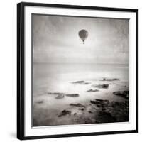 A Hot Air Balloon Floating Above the Sea-Trigger Image-Framed Photographic Print