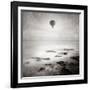 A Hot Air Balloon Floating Above the Sea-Trigger Image-Framed Photographic Print