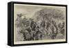 A Hot Chase, British Cavalry Driving Back a Boer Outpost-John Charlton-Framed Stretched Canvas