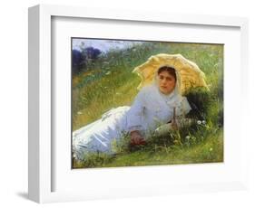 A Hot Day (On the Grass. Midda), 1883-Ivan Kramskoy-Framed Giclee Print