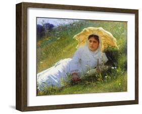 A Hot Day (On the Grass. Midda), 1883-Ivan Kramskoy-Framed Giclee Print