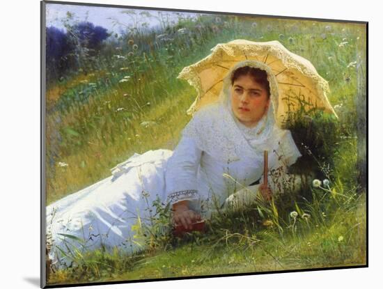 A Hot Day (On the Grass. Midda), 1883-Ivan Kramskoy-Mounted Giclee Print