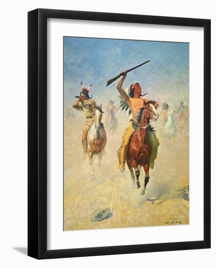 A Hot Trail-Charles Shreyvogel-Framed Art Print