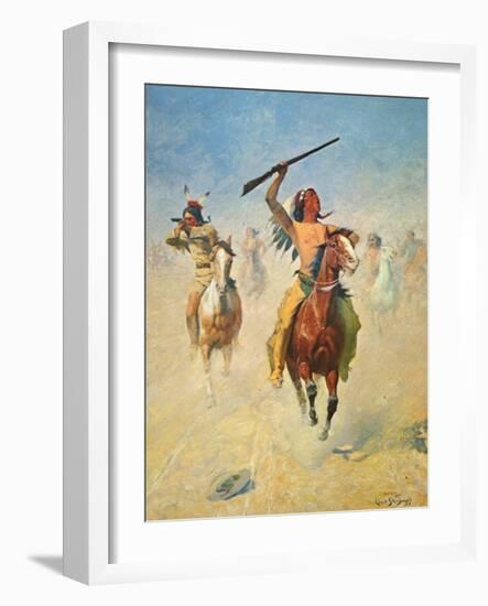 A Hot Trail-Charles Shreyvogel-Framed Art Print