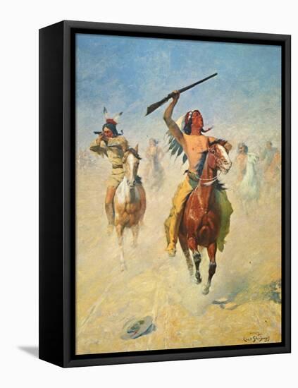 A Hot Trail-Charles Shreyvogel-Framed Stretched Canvas