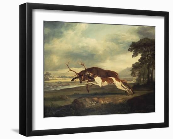 A Hound Attacking a Stag, 1769-Herri Met De Bles-Framed Giclee Print