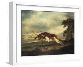 A Hound Attacking a Stag, 1769-Herri Met De Bles-Framed Giclee Print