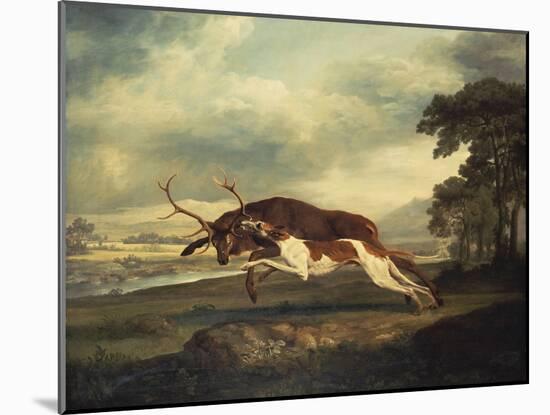 A Hound Attacking a Stag, 1769-Herri Met De Bles-Mounted Giclee Print