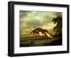 A Hound Attacking a Stag-George Stubbs-Framed Giclee Print