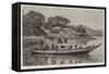 A House-Boat in Japan-null-Framed Stretched Canvas