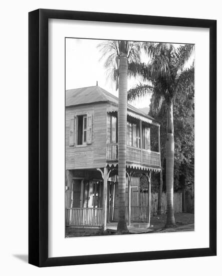 A House in Port Au Prince, 1908-09-Harry Hamilton Johnston-Framed Photographic Print