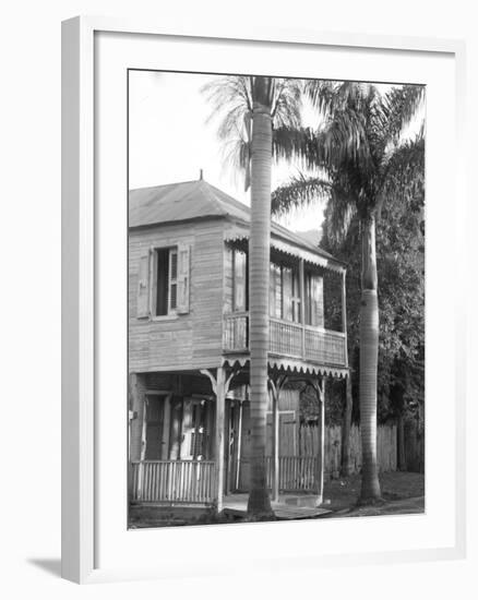 A House in Port Au Prince, 1908-09-Harry Hamilton Johnston-Framed Photographic Print