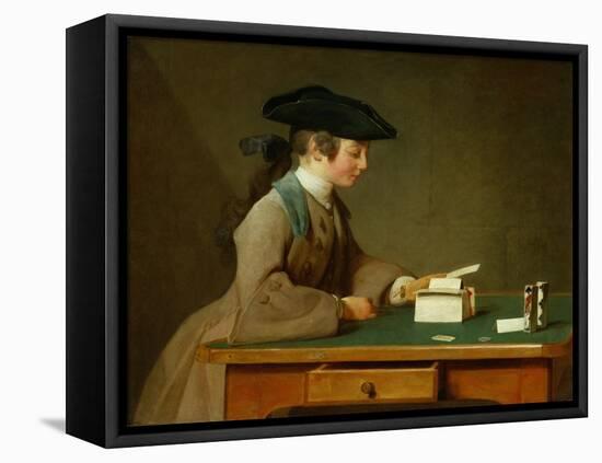 A house of cards,1736-37 Canvas,60,3 x 71,8 cm.-Jean-Baptiste-Simeon Chardin-Framed Stretched Canvas