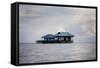 A House over the Ocean, Togian Islands, Sulawesi, Indonesia, Southeast Asia, Asia-James Morgan-Framed Stretched Canvas