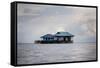 A House over the Ocean, Togian Islands, Sulawesi, Indonesia, Southeast Asia, Asia-James Morgan-Framed Stretched Canvas