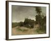 A House with Barn on a Dirt Road on the Moor-Anton Mauve-Framed Art Print