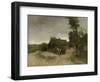 A House with Barn on a Dirt Road on the Moor-Anton Mauve-Framed Art Print