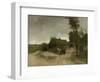 A House with Barn on a Dirt Road on the Moor-Anton Mauve-Framed Art Print