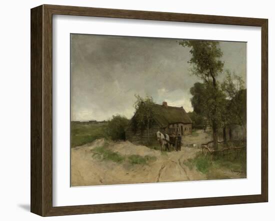 A House with Barn on a Dirt Road on the Moor-Anton Mauve-Framed Art Print