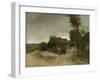 A House with Barn on a Dirt Road on the Moor-Anton Mauve-Framed Art Print