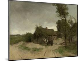 A House with Barn on a Dirt Road on the Moor-Anton Mauve-Mounted Art Print